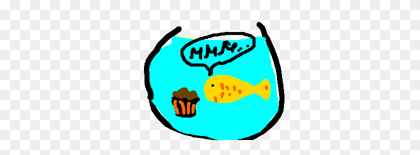 300x250 Painis Cupcake Chupando Una Galleta Fishie - Goldfish Cracker Clipart