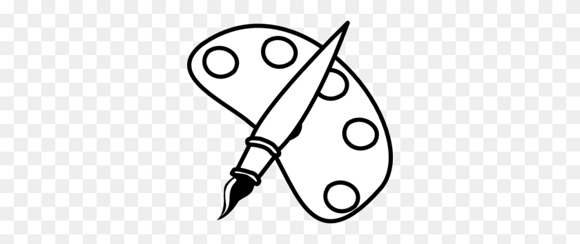 298x294 Paint Brush Clip Art Black And White - School Supplies Clipart Black And White