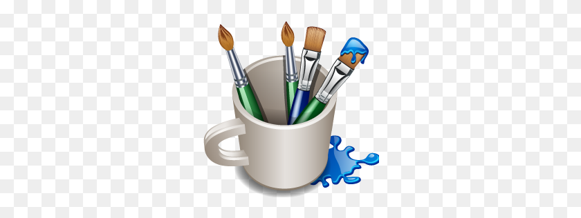 256x256 Paint Brush Clip Art Png - Paint Brushes PNG
