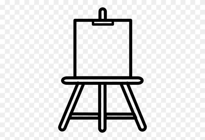 512x512 Paint Easel Outline Artistic Tool - Paint Easel Clipart