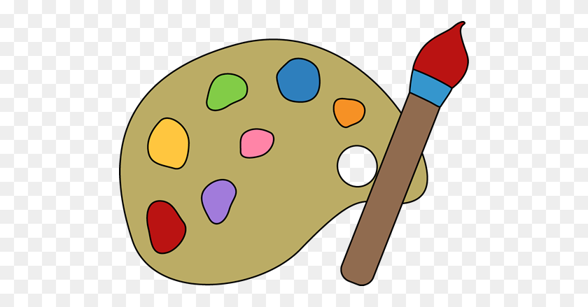 500x379 Paint Palette And Brush Schedule Clip Art Painting - School Chalkboard Clipart