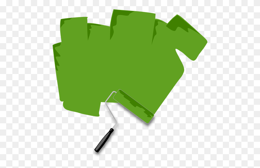 500x485 Валик С Зеленой Краской Векторное Изображение - Клип Мокрая Краска