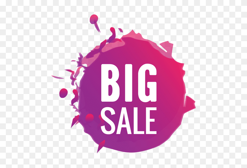 512x512 Paint Splash Big Sale Label - Sale Tag PNG