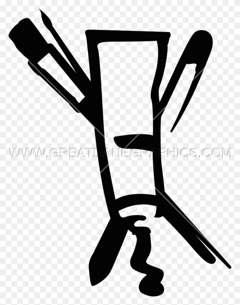 825x1062 Paint Tube Brushes Production Ready Artwork For T Shirt Printing - Brushes PNG