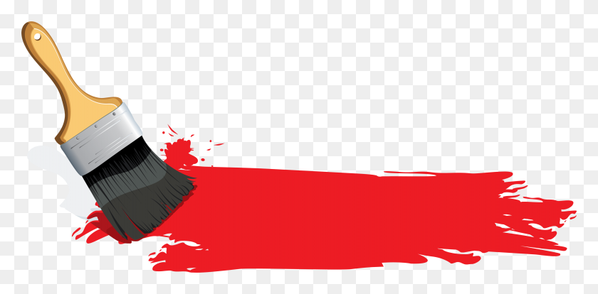 3504x1593 Paintbrush Paint Brush Clip Art - Paint Gun Clipart