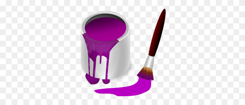297x300 Paintbrush Purple Paint With Paint Brush Clip Art - Makeup Clipart