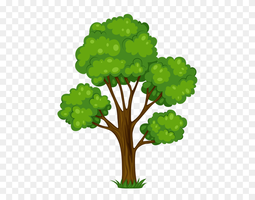 488x600 Painted Green Tree Png Clipart - Tree Clip Art PNG
