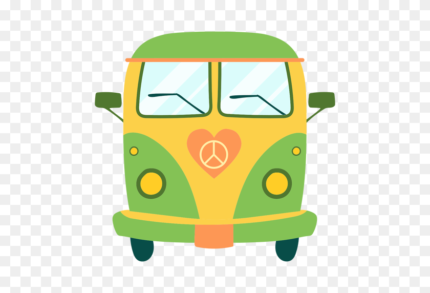 512x512 Elemento De Autobús Hippie Pintado - Hippie Png