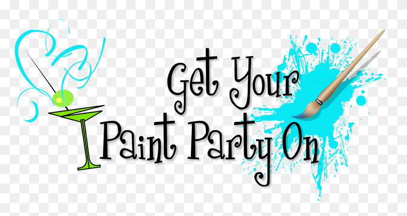3979x1976 Painting Clipart Paint Night - Girls Night Clipart