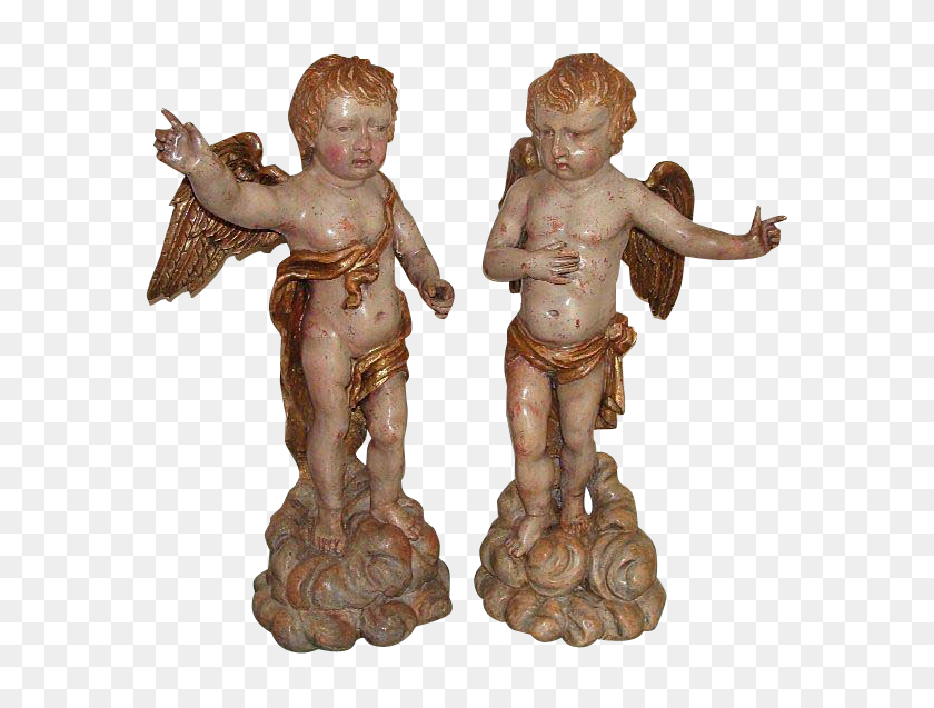 577x577 Пара Ангелов В Стиле Барокко, Северная Италия, Первая Половина Века - Статуя Ангела Png