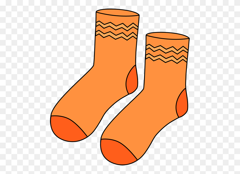 489x550 Pair Of Orange Socks Printable Magnets Or Scrap Book Journals - Orange Color Clipart