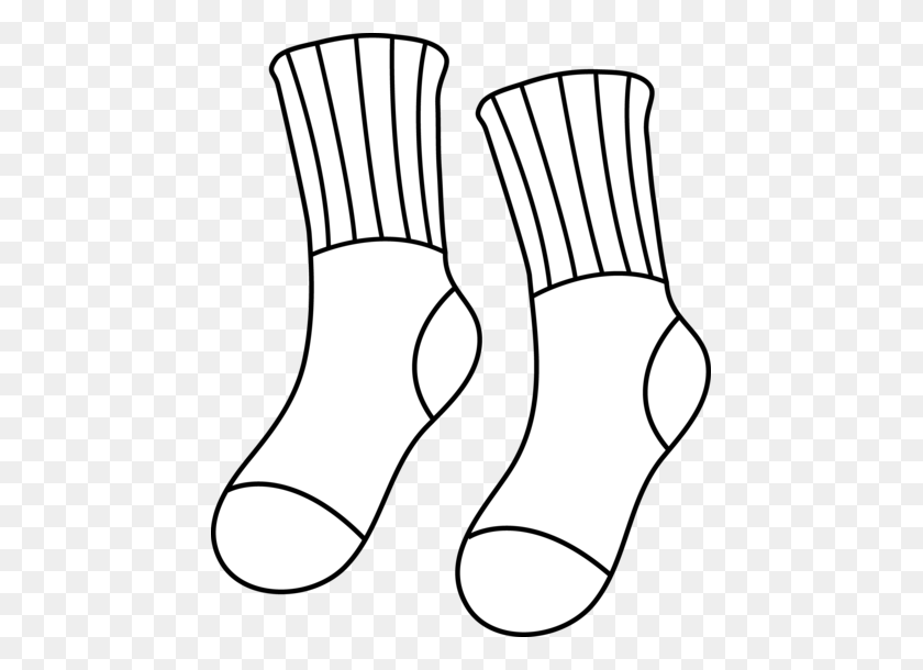 455x550 Pair Of Socks Line Art - Pair Clipart