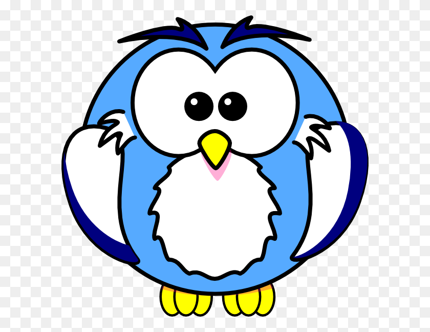 600x588 Pale Blue Owl Png, Clip Art For Web - Owl Clipart