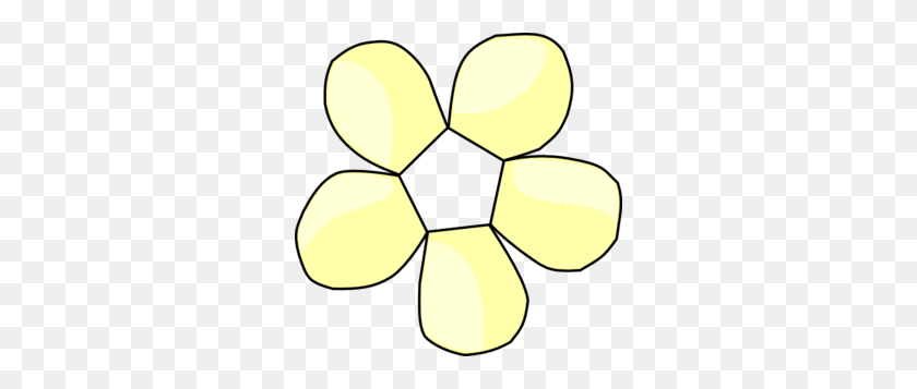 300x297 Pale Yellow Flower No Center Clip Art - Yellow Flower Clipart