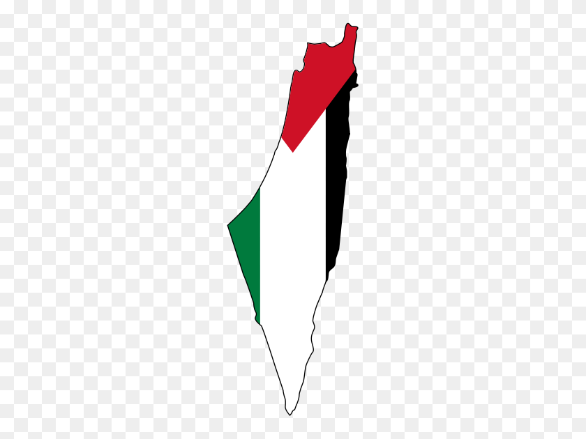 200x570 Прозрачное Изображение Флага Палестины - Карта Израиля Клипарт