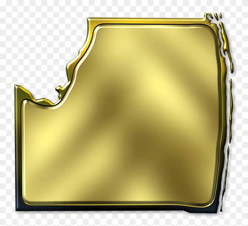 768x704 Palm Beach Abstract Style Maps - Gold Rectangle PNG
