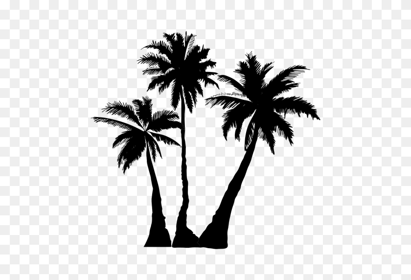 512x512 Palm Palm Tree Tree Silhouette - Palm PNG