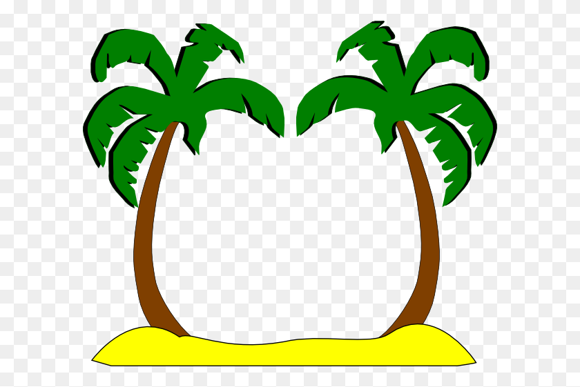 600x501 Palm Tree Beach Clip Art Free Cliparts - Oasis Clipart