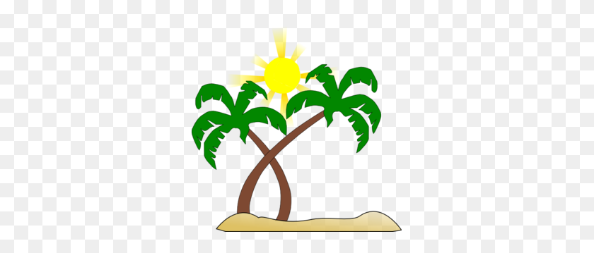 297x299 Palm Tree Beach Clipart - Ocean Scene Clipart