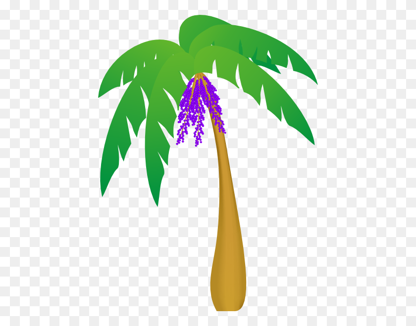 444x600 Palm Tree Clip Art - Tropical Leaves PNG