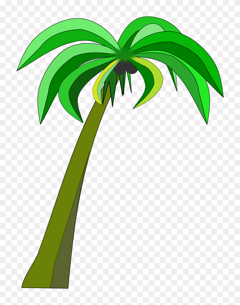 1858x2400 Palm Tree Clipart Banner - Palm Frond Clip Art