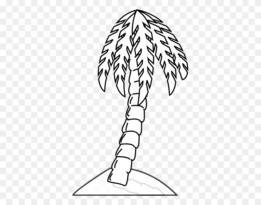 373x600 Palm Tree Clipart Black And White Nice Clip Art - Palm Leaf Clipart Black And White