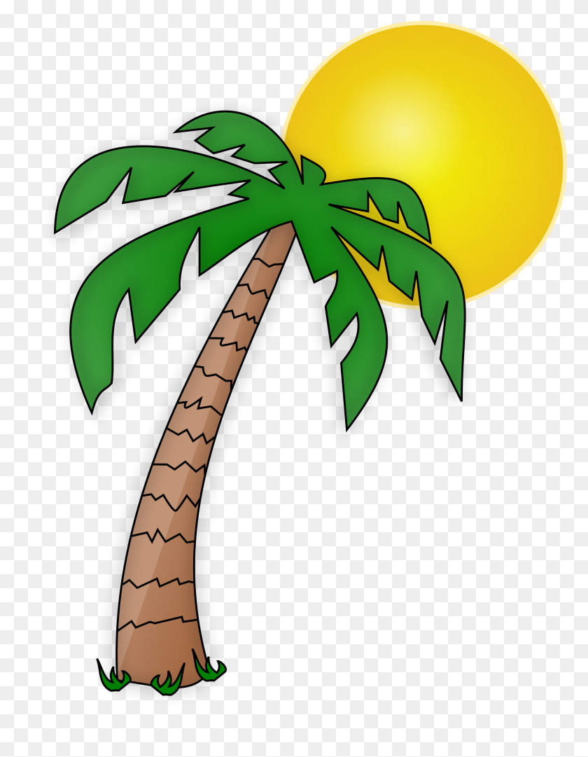 2000x2618 Palm Tree Clipart Border - Summer Tree Clipart
