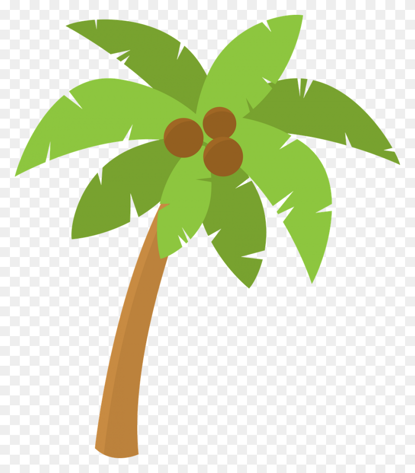 900x1036 Пальма Клипарт Гавайская Графика - Банановые Листья Клипарт