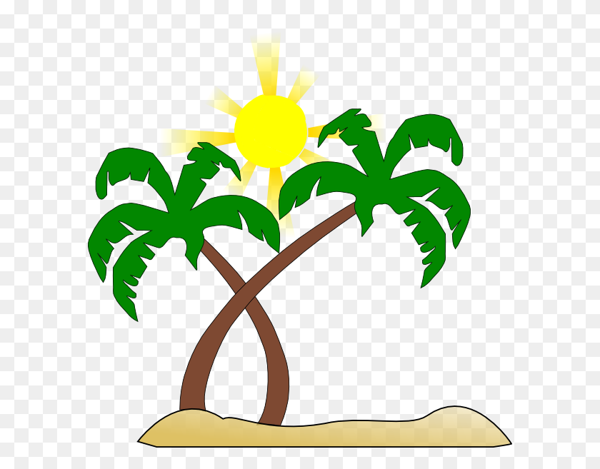 594x597 Palm Tree Clipart Nature - Tropical Christmas Clipart