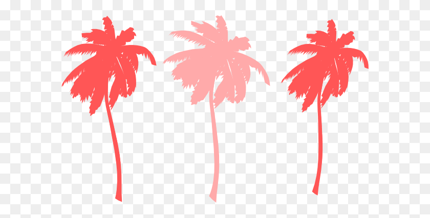 600x367 Palm Tree Clipart Pink Palm - Palm Tree Clip Art Free