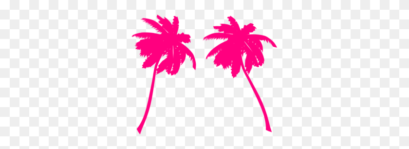299x246 Palm Tree Clipart Pink Palm - Palmera Con Cocos Clipart