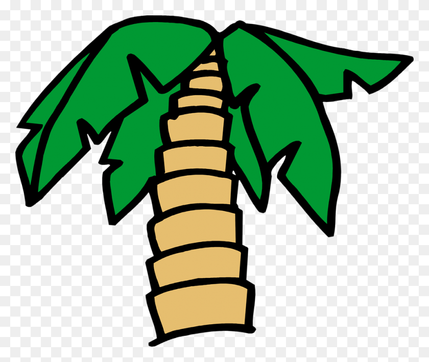 958x798 Palm Tree Free Stock Photo Illustration Of A Cartoon Palm Tree - Palm Tree Border Clipart