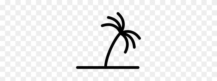 256x256 Palm Tree Icon Line Iconset Iconsmind - Tree Line PNG