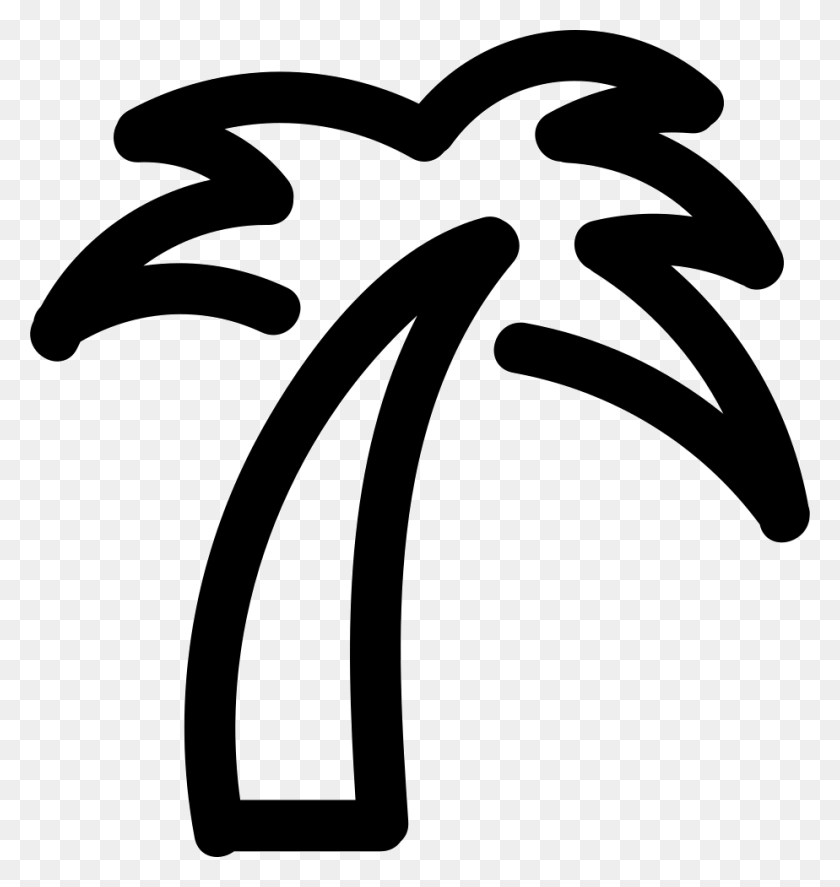 924x980 Palm Tree Icon Png - Tree Outline PNG