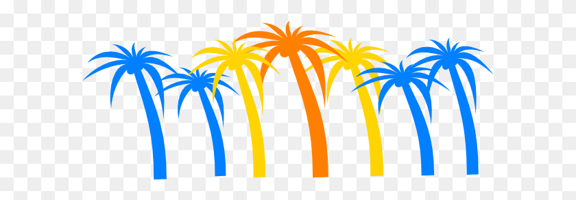 600x233 Palm Tree Png, Clip Art For Web - Palm Tree Border Clipart