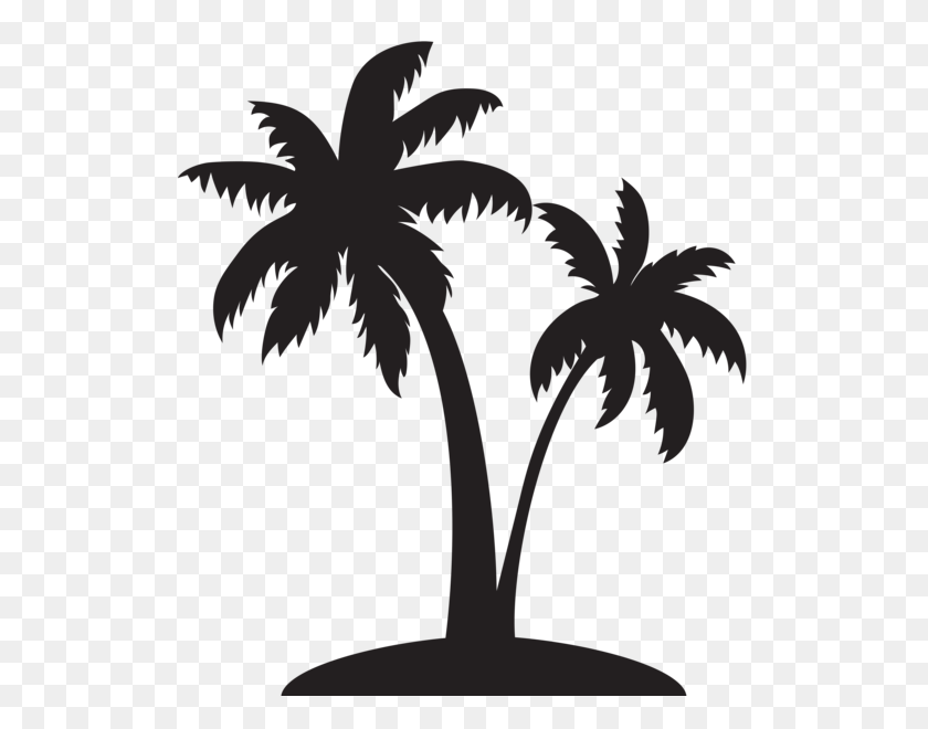 523x600 Palm Tree Silhouette Transparent, Banner Library Library Palm Tree - Palm Tree Silhouette PNG