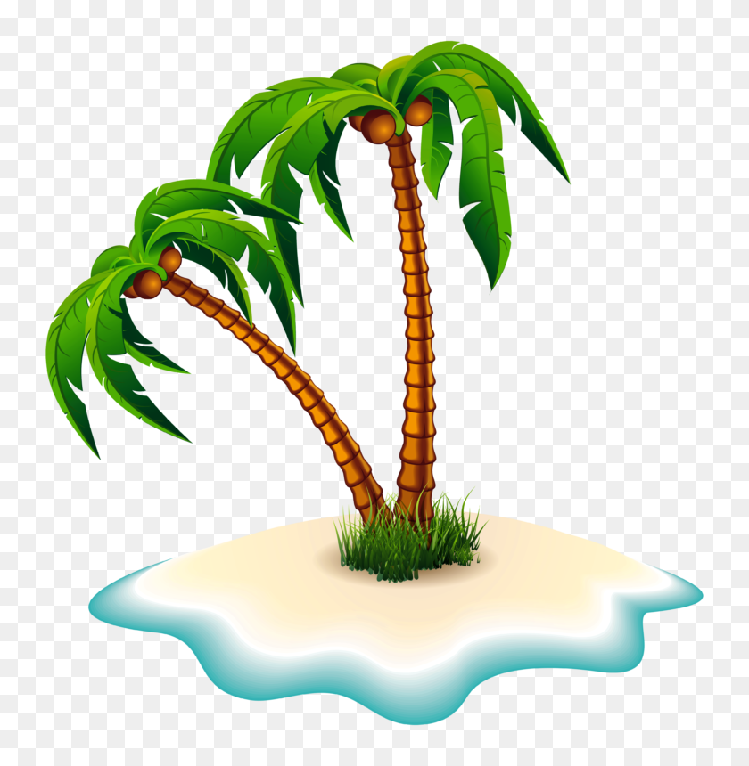 768x800 Palm Trees And Island Clipart Image - Palms PNG