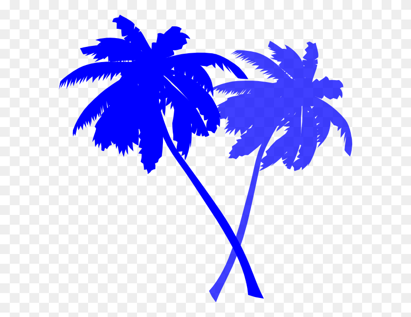 600x589 Palm Trees Blue Png, Clip Art For Web - Palm Tree Leaf PNG