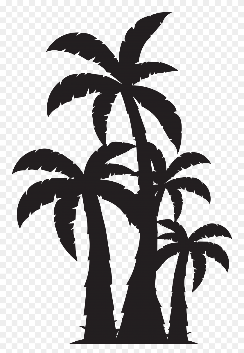 5408x8000 Palm Trees Silhouette Clip Art - Palm Tree Silhouette Clipart