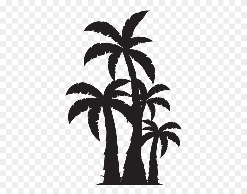 406x600 Palm Trees Silhouette Clip Art Image Gute Ideen Nr - Palm Tree Clipart Black And White