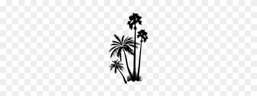 256x256 Palm Trees Silhouettes - Palm Tree Silhouette Clipart