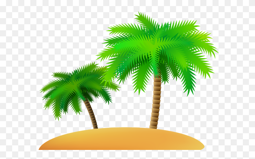 600x465 Palms And Sand Island Clip Art Image - Island Clipart