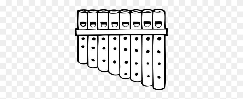 321x284 Pan Flute - Flute Clipart Black And White