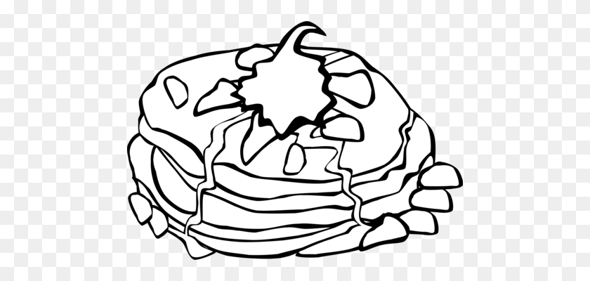 478x340 Блины Завтрак Компьютерные Иконки Блюдо Еда - Крендель Клипарт Черный И Белый