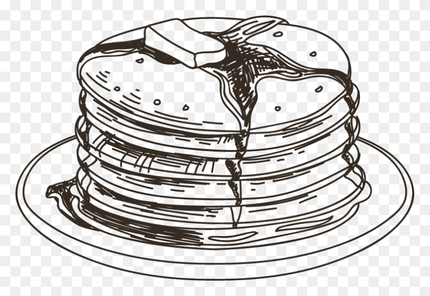 788x524 Pancakes Clip Art Black And White - Breakfast Clipart Black And White