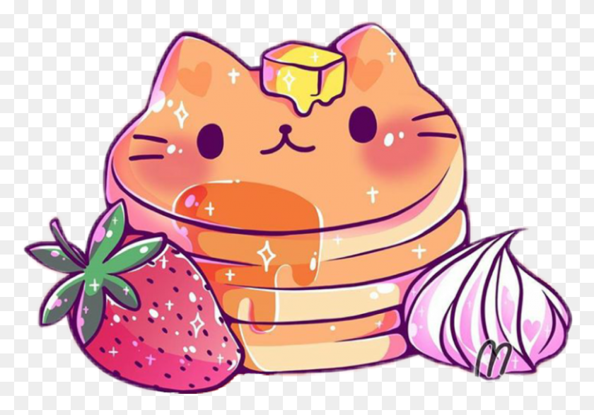 1400x947 Pancakes Pancake Flapjacks Flackjack Strawberry Cat Cat - Pancake Clipart
