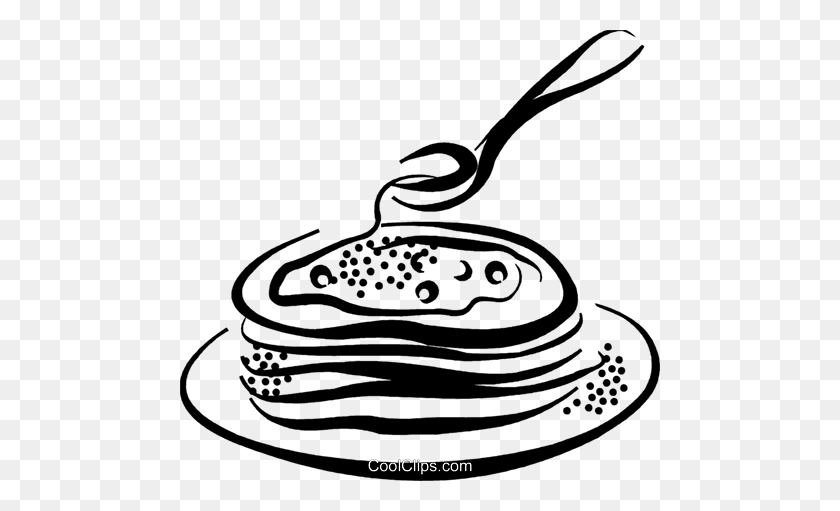 480x451 Pancakes Royalty Free Vector Clip Art Illustration - Pancake Clipart Black And White