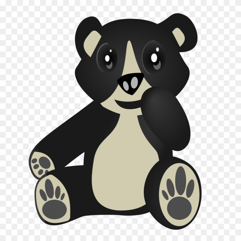 800x800 Panda Bear Hugging A Heart Clip Art Panda Bear Hugging - Panda Bear Clipart