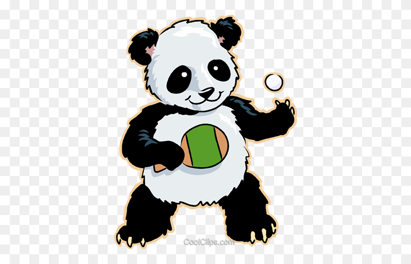 374x480 Panda Bear Royalty Free Vector Clip Art Illustration - Bear Mascot Clipart