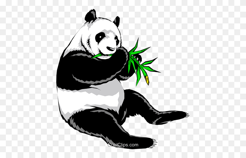 456x480 Panda Bear Royalty Free Vector Clip Art Illustration - Herbivore Clipart